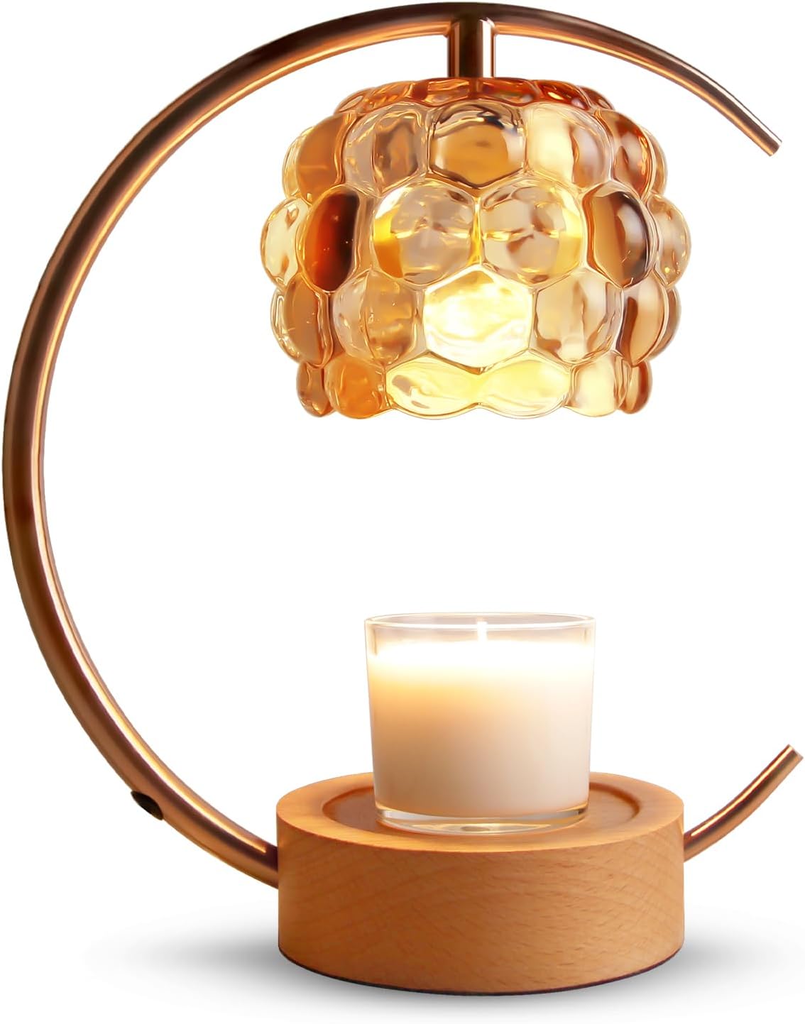 Candle Warmer Lamp,Electric Candle Lamp Warmer with Timer and Dimmer,Wax Melt Warmer with 2 Bulbs for Jar Candles for Home Bedroom Decor (Black)
