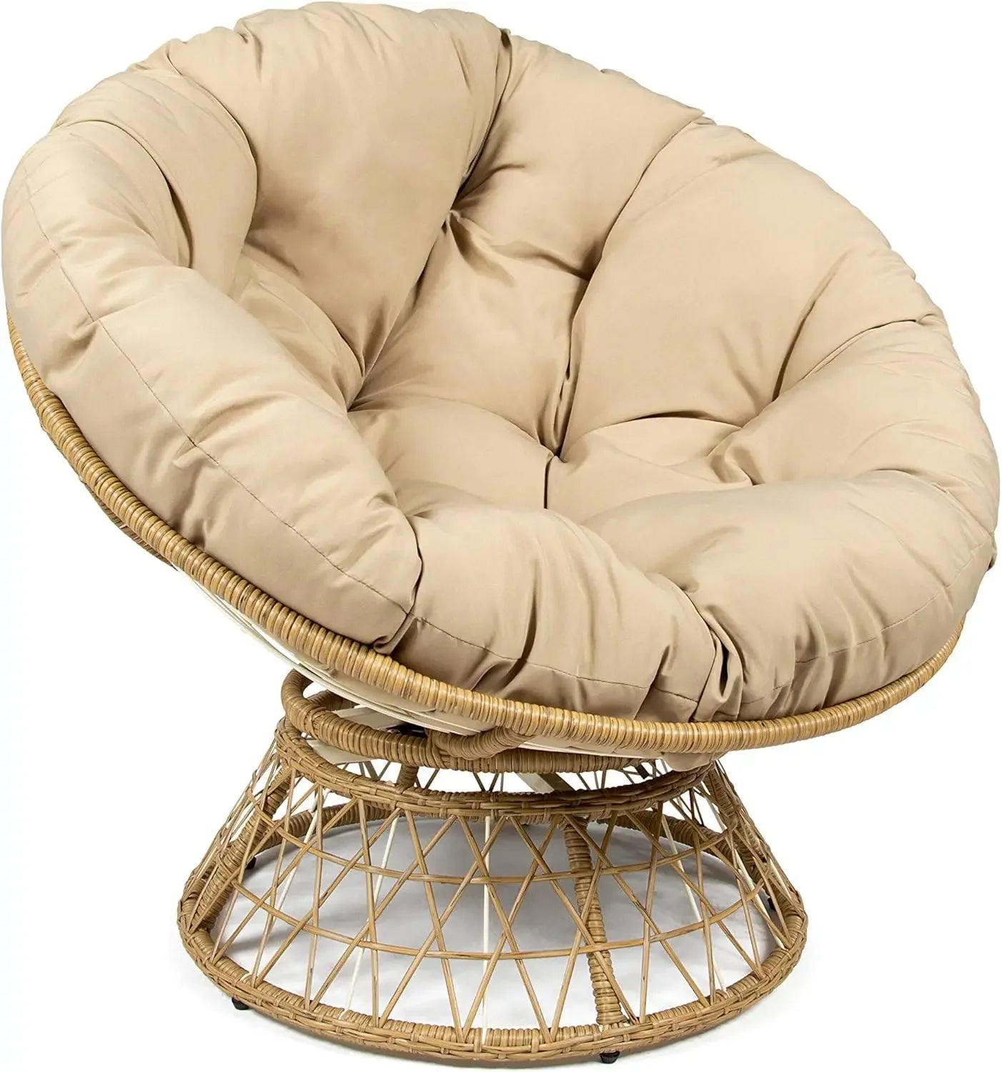 Papasan Chair with 360-Degree Swivel, Stylish and Comfortable Design
