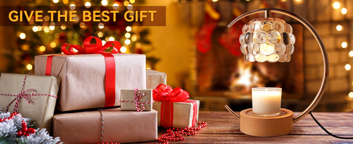 Candle Warmer Lamp,Electric Candle Lamp Warmer with Timer and Dimmer,Wax Melt Warmer with 2 Bulbs for Jar Candles for Home Bedroom Decor (Black)