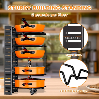 2-Pack Adjustable Pot Racks for Kitchen Storage and Organization