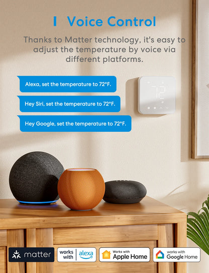 Smart 24V Wi-Fi Thermostat, Compatible with Heating and Cooling Systems