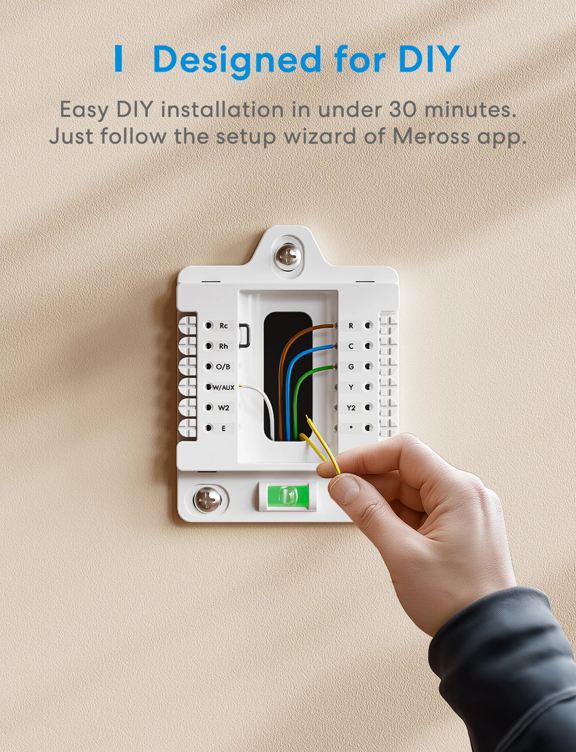 Smart 24V Wi-Fi Thermostat, Compatible with Heating and Cooling Systems
