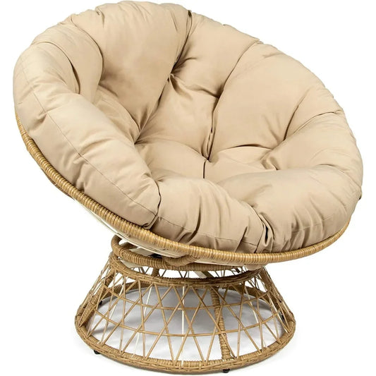 Papasan Chair with 360-Degree Swivel, Stylish and Comfortable Design