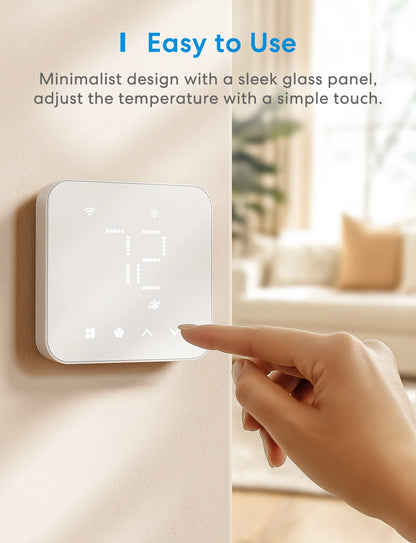 Smart 24V Wi-Fi Thermostat, Compatible with Heating and Cooling Systems