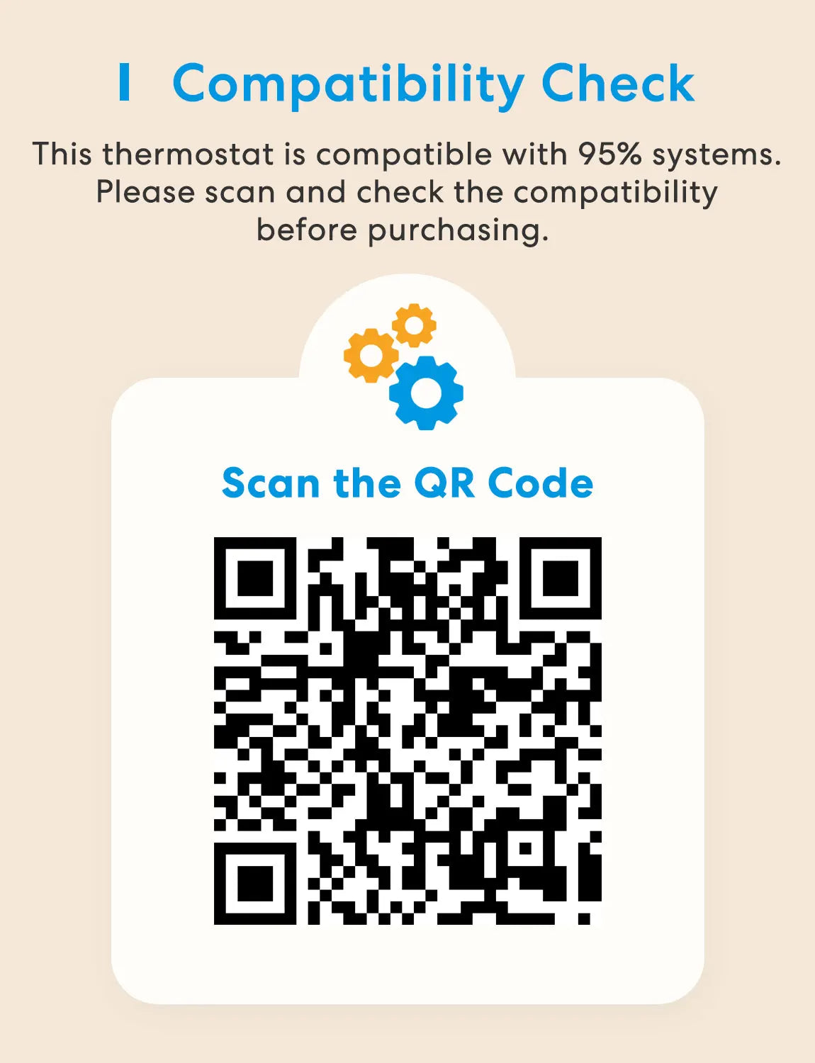 Smart 24V Wi-Fi Thermostat, Compatible with Heating and Cooling Systems