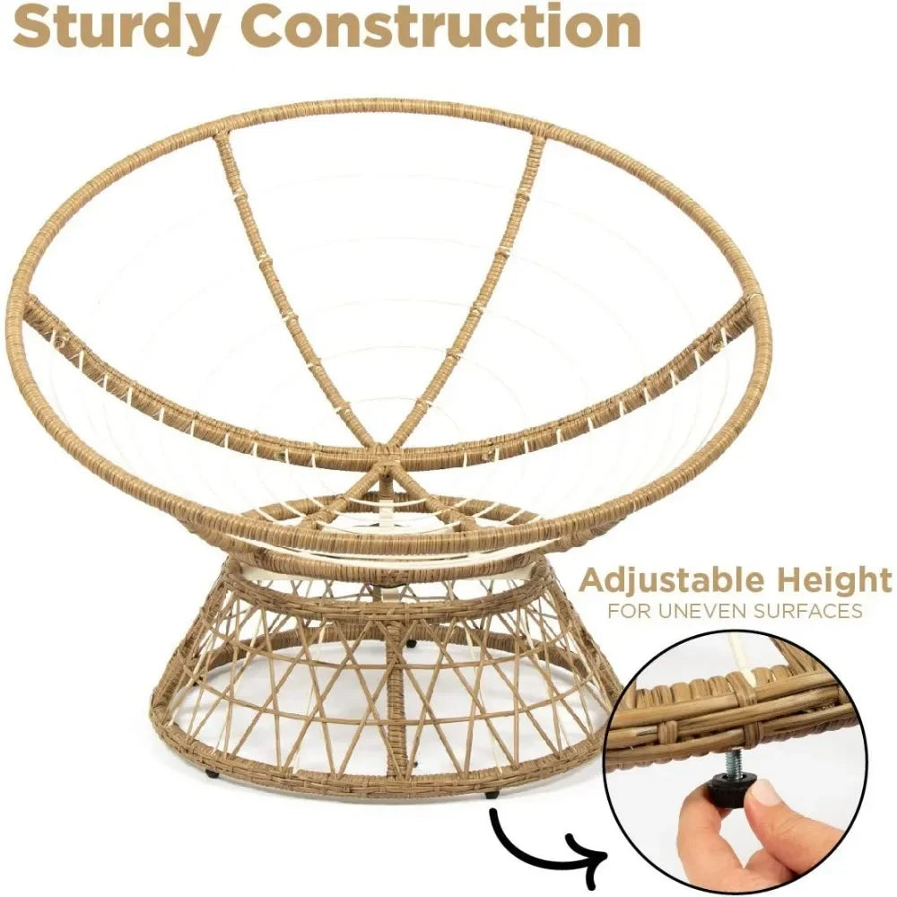 Papasan Chair with 360-Degree Swivel, Stylish and Comfortable Design